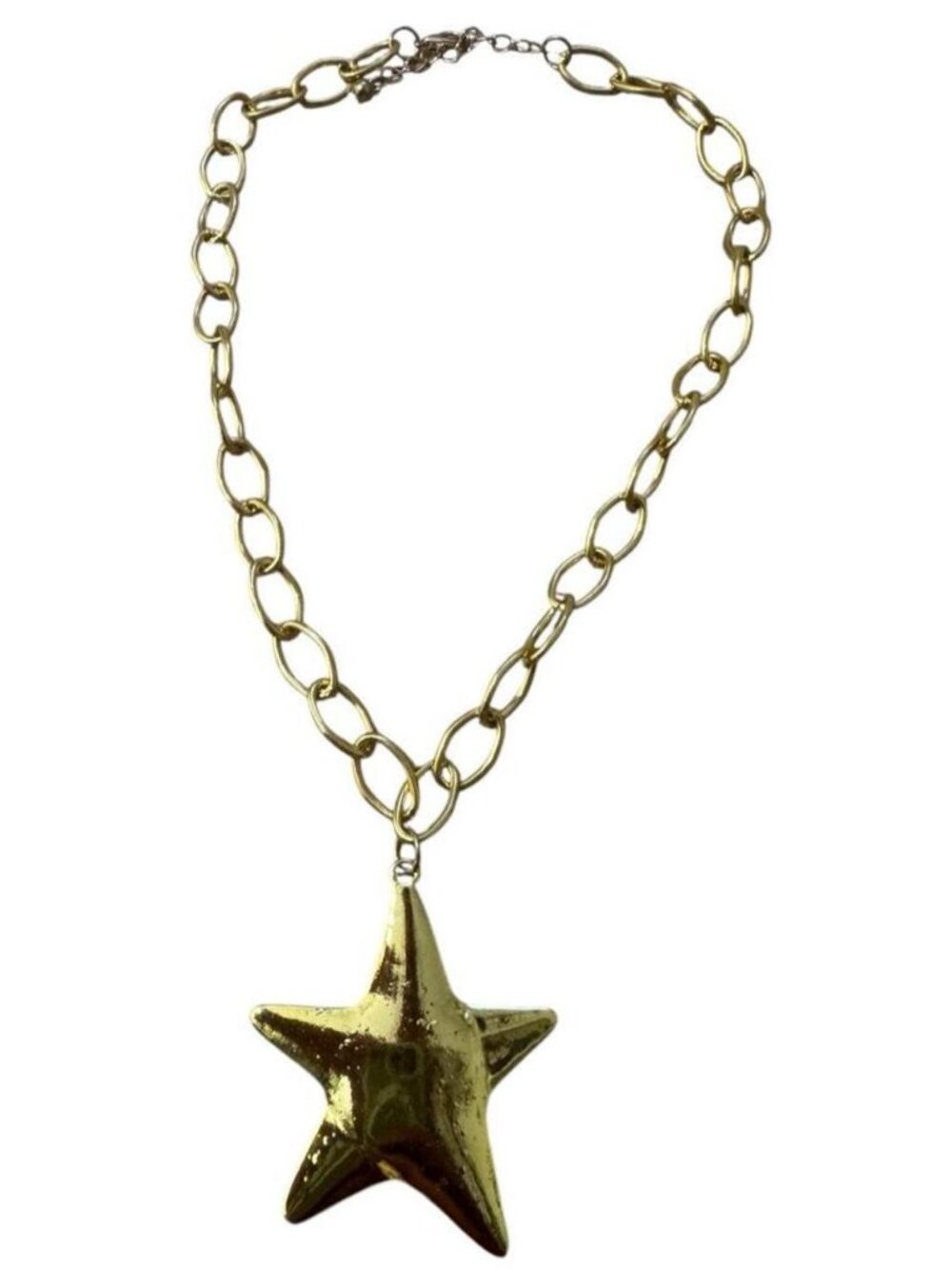 VTG 90'S Gold Star Statement Festival Celestial Y2K Necklace
